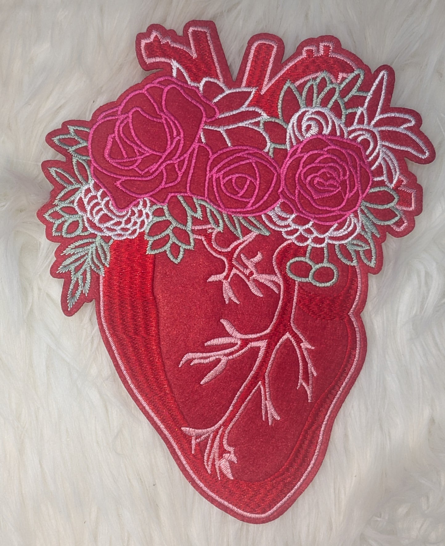 Large heart iron on patch